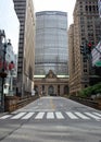 Park Avenue Viaduct, view north from East 40th Street to Grand Central Terminal, New York, NY, USA