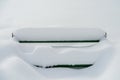 Park Bench Covered In Winter Snow Royalty Free Stock Photo