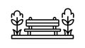 Park Bench Icon for Relaxation and Public Spaces, vector design Generative AI Royalty Free Stock Photo