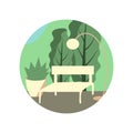 Park bench illustration