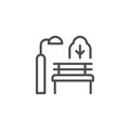 Park bench line outline icon