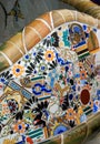 Park bench, Parc Guell, Barcelona Royalty Free Stock Photo