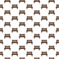 Park bench seamless pattern isolated on white background Royalty Free Stock Photo