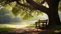 park bench tree Royalty Free Stock Photo