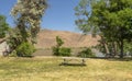 Park and benches in eastern Oregon Royalty Free Stock Photo