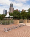 Park Benches Vertical Composition Austin Texas Afternoon Royalty Free Stock Photo