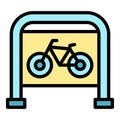Park bicycle area place icon vector flat Royalty Free Stock Photo