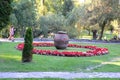 Park of Bran Castle, home of Dracula, Brasov, Transylvania Royalty Free Stock Photo