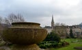 Park and buildings