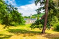 Park and Castle Cechy pod Kosirem, Moravia, Czech Republic. Chateau built in empire style. Outdoors view from public park