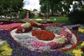 Park in Chinese style beautiful composition of flowers colorful