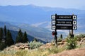 Park City, Utah black diamond ski trail sign in summer Royalty Free Stock Photo