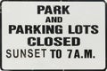 Park Closed Sign Royalty Free Stock Photo