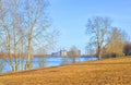 Park on coast of river. Royalty Free Stock Photo