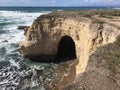 Montana De Oro California natural bridge archway with cave Royalty Free Stock Photo