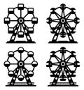 Park ferris wheels, vector