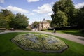 Public Park Flower Display with the Royal Pump Museum in the Background.