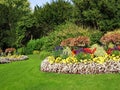 Park Flowerbeds and Lawn Royalty Free Stock Photo