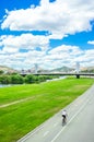 Park Fluvial del Besos on summer sunny day Royalty Free Stock Photo