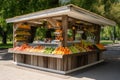 park food stand with fresh and delicious fruit, ready for a quick and healthy snack