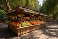 park food stand with fresh and delicious fruit, ready for a quick and healthy snack