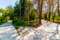 Park forest trail natural outdoor path way for walking and promenade Royalty Free Stock Photo