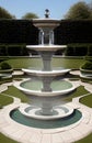 The park fountain - digitally created artwork