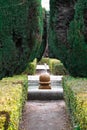 Park with fountain and hedge in Madrid