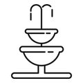 Park fountain icon, outline style