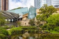 park in front of Roppongi Hills Mori Tower, a 54-story mixed-use skyscraper in Roppongi, Minato, Tokyo, Japan Royalty Free Stock Photo