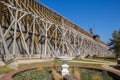 Park in front of the wooden saltworks of Bad Salzelmen