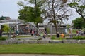 Park at Grand Traverse Bay, at Lake Michigan, Traverse City, Michigan Royalty Free Stock Photo