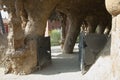 Park Guell Collonaded Footpath - Barcelona - Spain