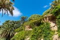 Park guell columns and viaducts, Barcelona, Spain - May 16, 2018. Royalty Free Stock Photo