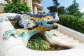 Park Guell - fountain mosaic sculpture designed by Antoni Gaudi, Barcelona, Spain Royalty Free Stock Photo