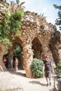 Park Guell viaducts in Barcelona, Spain Royalty Free Stock Photo