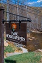 Park Headquarters Directional Sign at Catoctin Mountain Park Royalty Free Stock Photo