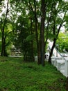 Park of heroes of Euro Maydan in Kamianets-Podilskyi city Ukraine