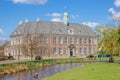 Park and historic school building in the center of Veendam