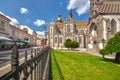 Park and Hlavna ulica street and St. Elizabeth Cathedral in Kosice Royalty Free Stock Photo