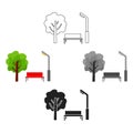 Park icon in cartoon,black style isolated on white background. Play garden symbol stock vector illustration. Royalty Free Stock Photo