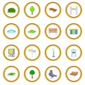 Park icons circle Royalty Free Stock Photo