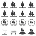 Park icons, flat design vector illlustion eps10.