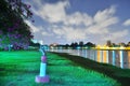 Park by Kallang river with moving cloud Royalty Free Stock Photo