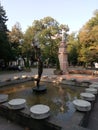 Pancevo, Serbia - September 02, 2018: Park on King Peter the First Square. Royalty Free Stock Photo