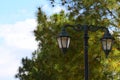 Park lamp with beautiful behind view