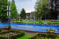 Park landscape German area in Europa Park at spring