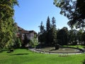 Park landscape from Sinaia resort in Romania Royalty Free Stock Photo