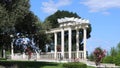 White colonnade in Aivazovsky Park in Partenit in Crimea. Royalty Free Stock Photo