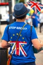 Anti-Brexit campaigner at the March For Change protest demonstration.